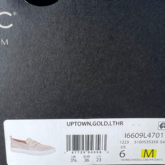 Vionic Uptown Leather Slip On Loafer Shoe Gold I6609L4701 Women's 6 M NWB - Picture 9 of 9